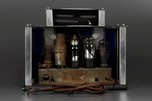 Radio-Glo Stained Glass + Chrome Radio in Blue with White - Stunning